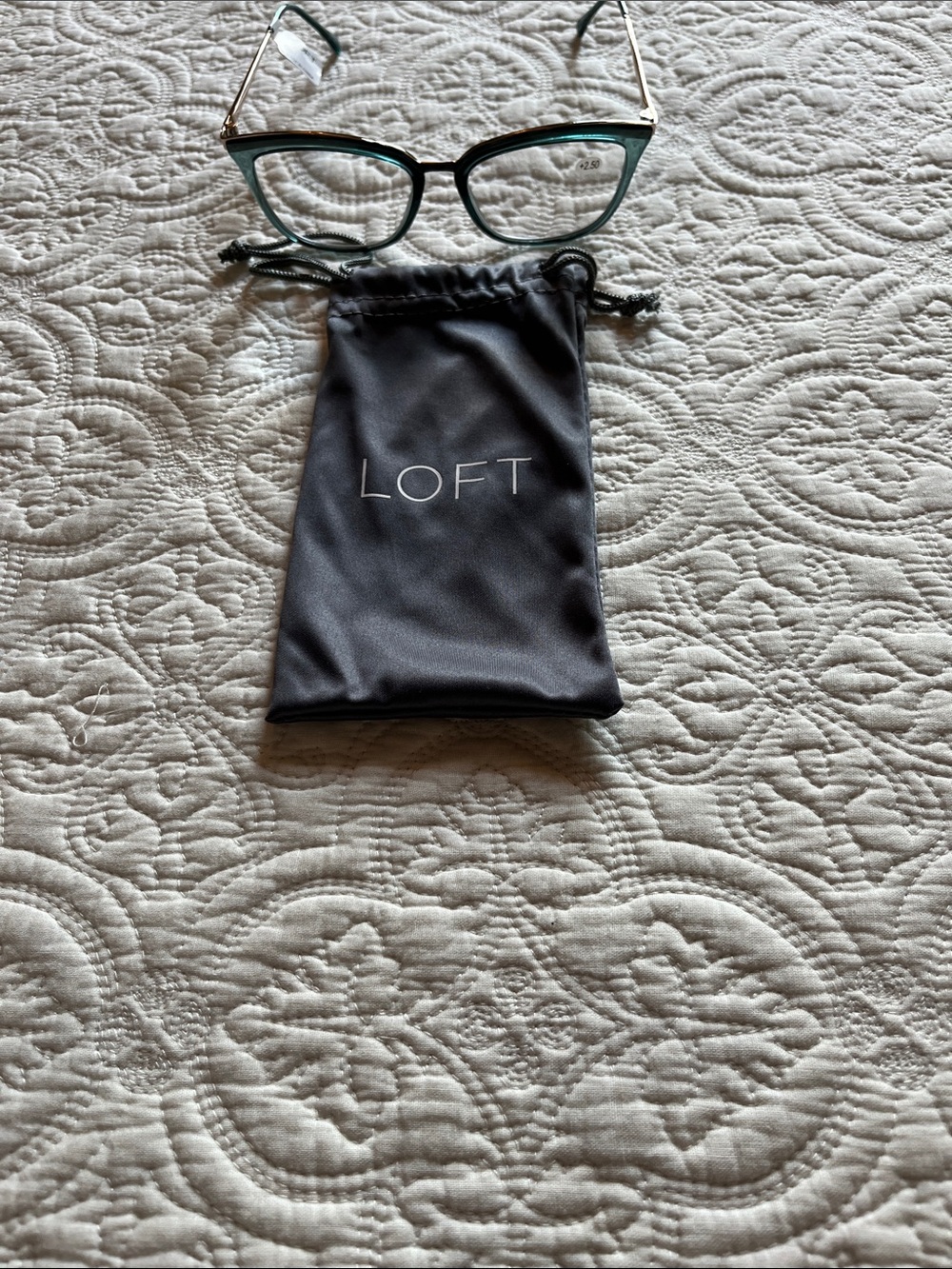 LOFT Black Drawstring Eyewear Pouch